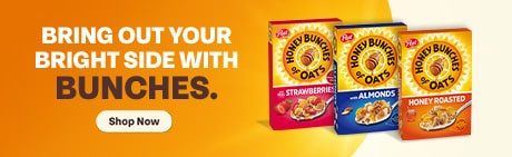 Crispy flakes, crunchy oat bunches, and a touch of honey—find your shine with Honey Bunches of Oats.